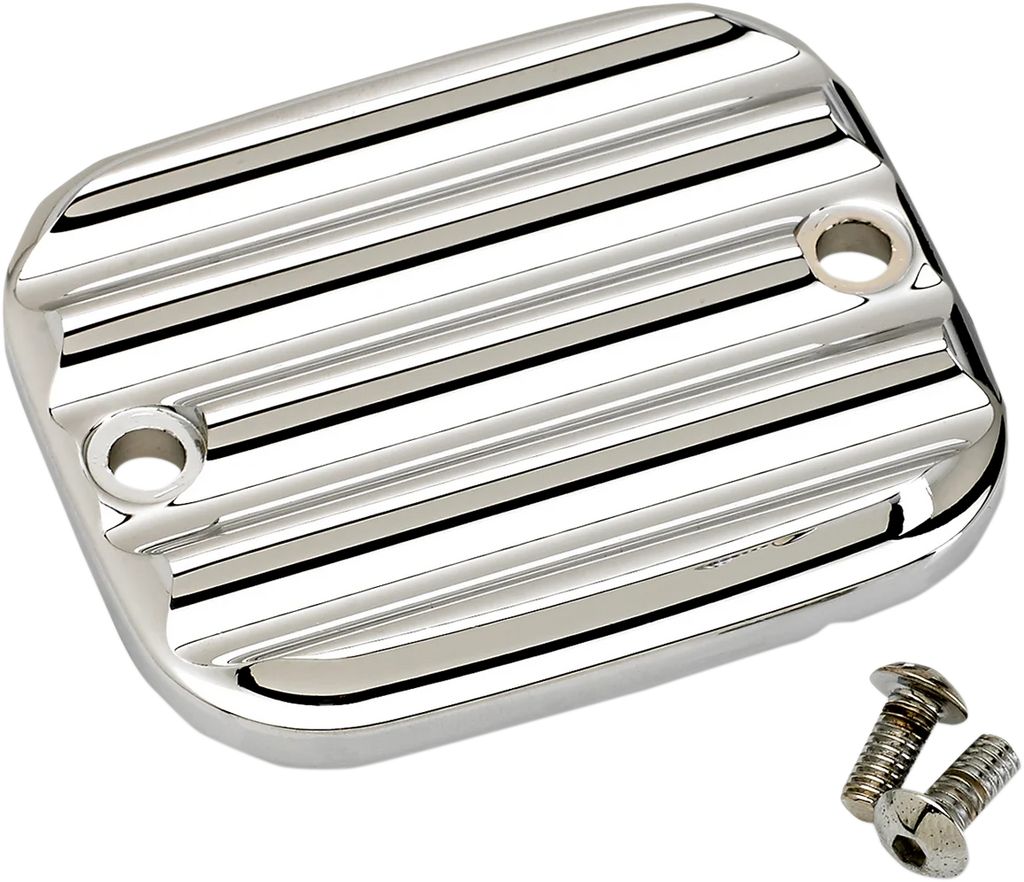 Joker Machine Master Cylinder Cover - Brake - Front - Finned - Chrome 951019-3 - Main Product View