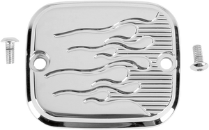 Joker Machine Master Cylinder Cover - Brake - Front - Flame - Chrome 951019FC - Main Product View