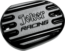 Load image into Gallery viewer, Joker Machine Master Cylinder Cover - Brake - Front - Joker Logo - Black 10-381B - Main Product View