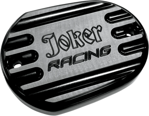 Joker Machine Master Cylinder Cover - Brake - Front - Joker Logo - Black 10-381B - Main Product View
