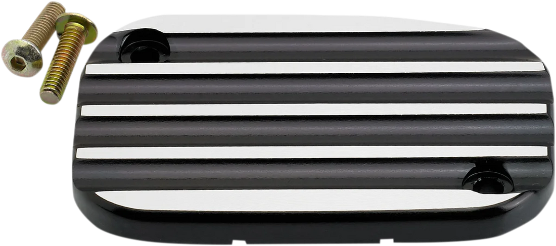 Joker Machine Master Cylinder Cover - Hydraulic Clutch - Finned - Black 08-012-1 - Side View