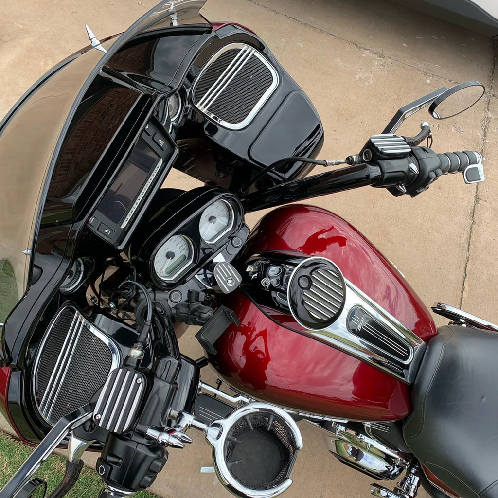 Joker Machine Master Cylinder Cover - Hydraulic Clutch - Finned - Black/Silver 08-012B - Back View