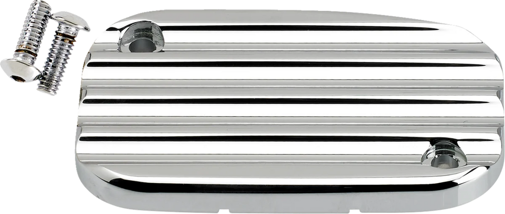 Joker Machine Master Cylinder Cover - Hydraulic Clutch - Finned - Chrome 08-012C - Main Product View