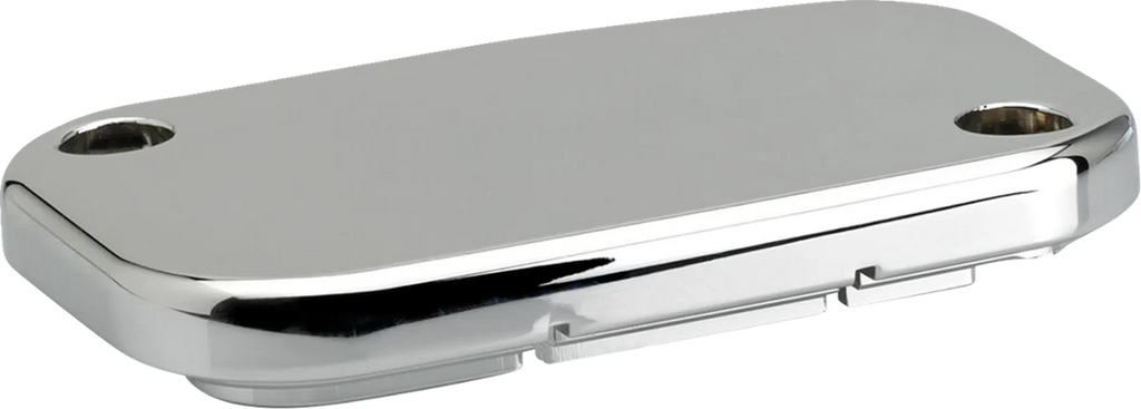 Joker Machine Master Cylinder Cover - Hydraulic Clutch - Smooth - Chrome 08-014C - Side View