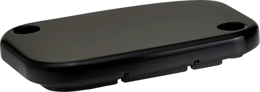 Joker Machine Master Cylinder Cover - Hydraulic Clutch - Smooth - Black 08-014B - Side View