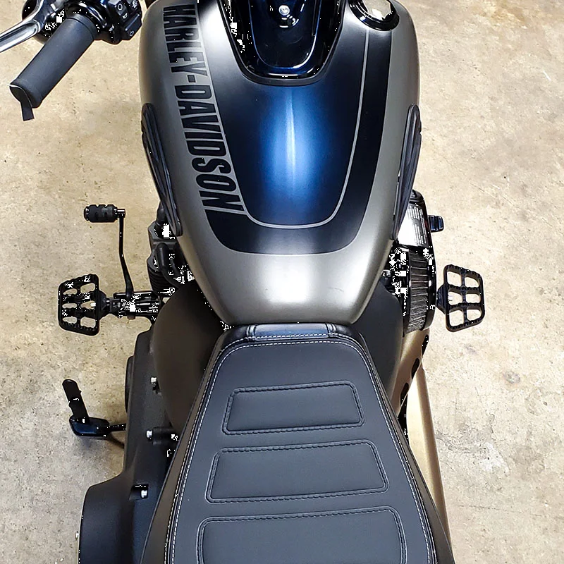Joker Machine Mini Floorboards - Black - Softail 08-644-6B - Back View