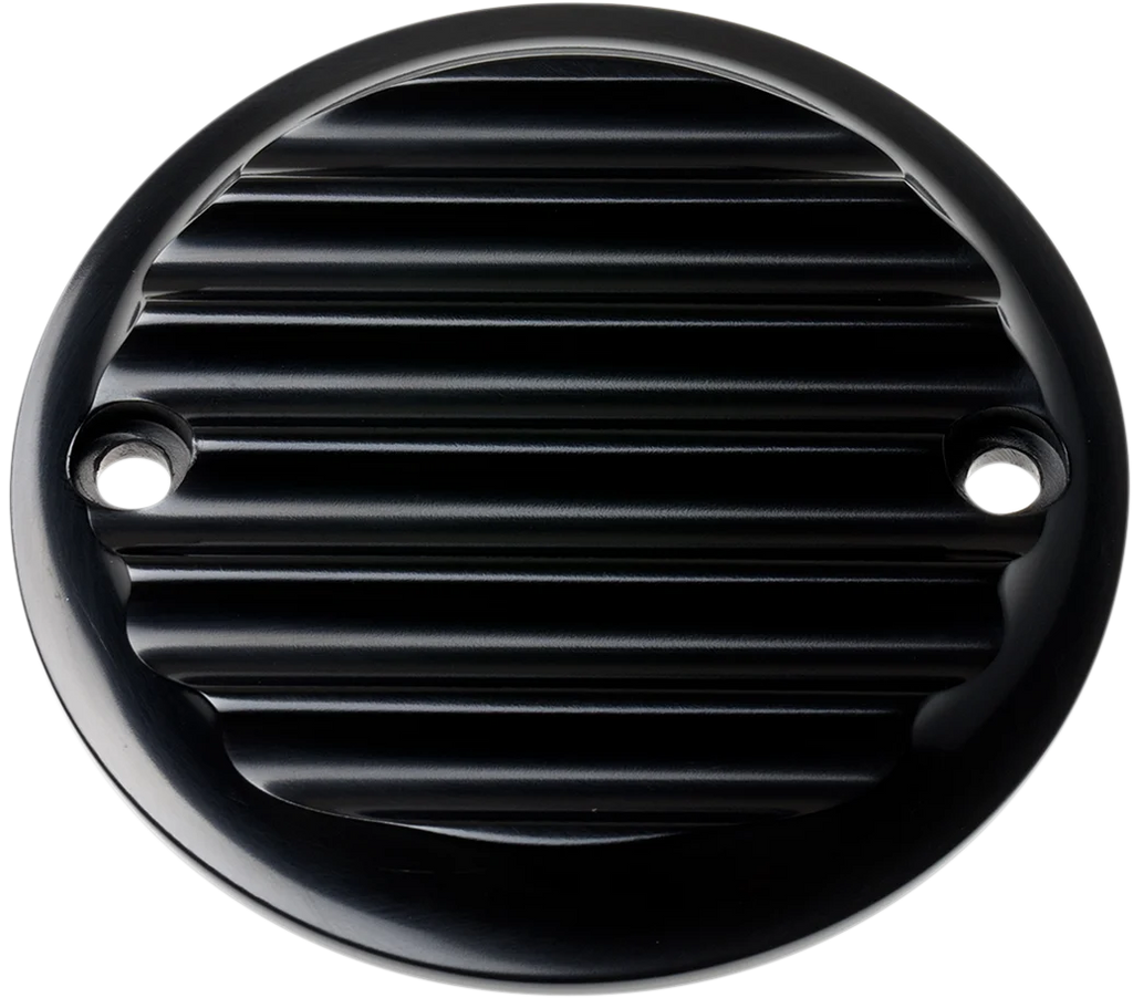 Joker Machine Points Cover - Finned - 2 Hole - Black Anodized 02-98-1 - Main Product View