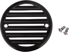 Load image into Gallery viewer, Joker Machine Points Cover - Finned - 2 Hole - Black Anodized/Silver 02-98TC - Side View