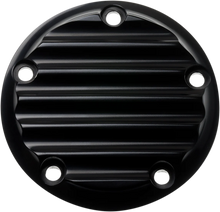 Load image into Gallery viewer, Joker Machine Points Cover - Finned - 5 Hole - Black Anodized 02-99-1 - Main Product View