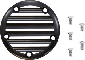 Joker Machine Points Cover - Finned - 5 Hole - Black Anodized/Silver 02-99TC - Main Product View