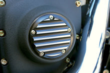 Load image into Gallery viewer, Joker Machine Points Cover - Finned - 5 Hole - Black Anodized/Silver 02-99TC - Side View