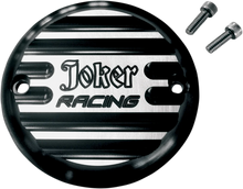 Load image into Gallery viewer, Joker Machine Points Cover - Finned Joker Racing - 2 Hole - Black Anodized 02-98JFB - Main Product View