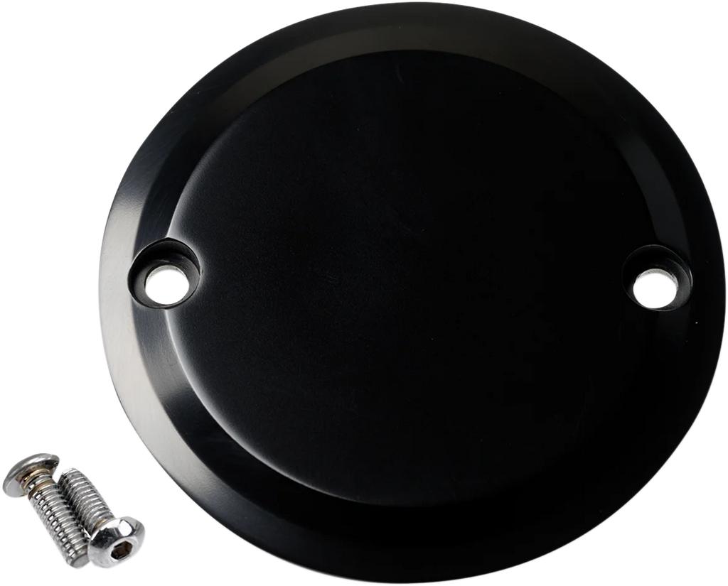 Joker Machine Points Cover - Smooth - 2 Hole - Black Anodized 02-98-SB - Side View