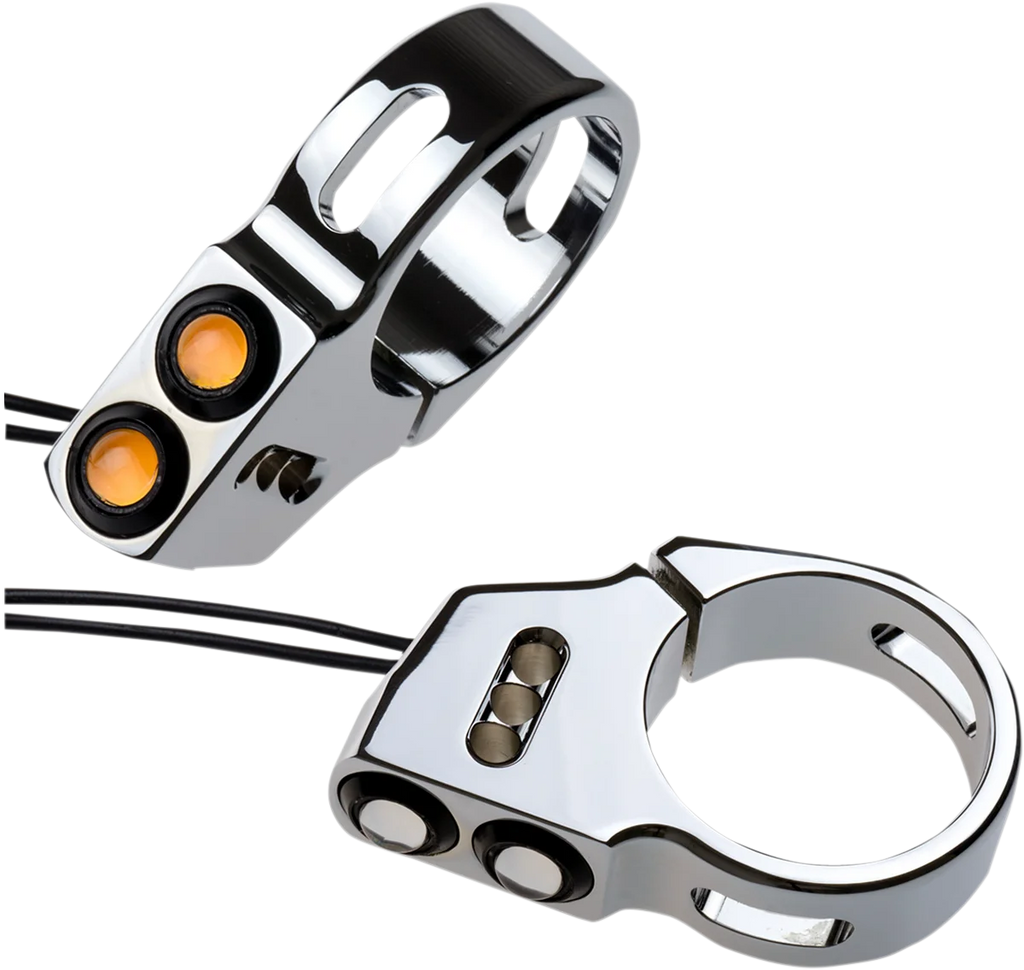 Joker Machine Rat Eye LED Turn Signals - 49 mm - Chrome 05-200-3C - Main Product View
