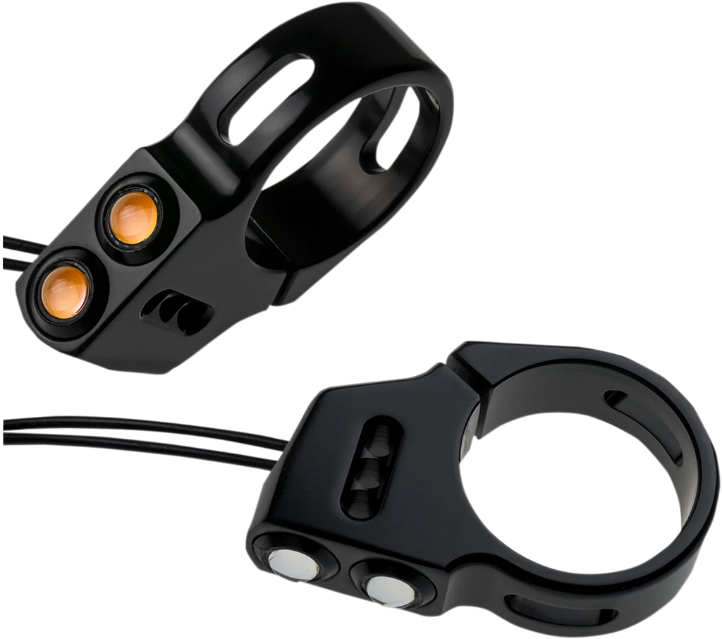 Joker Machine Rat Eye LED Turn Signals - 49 mm - Chrome 05-200-3C - Side View