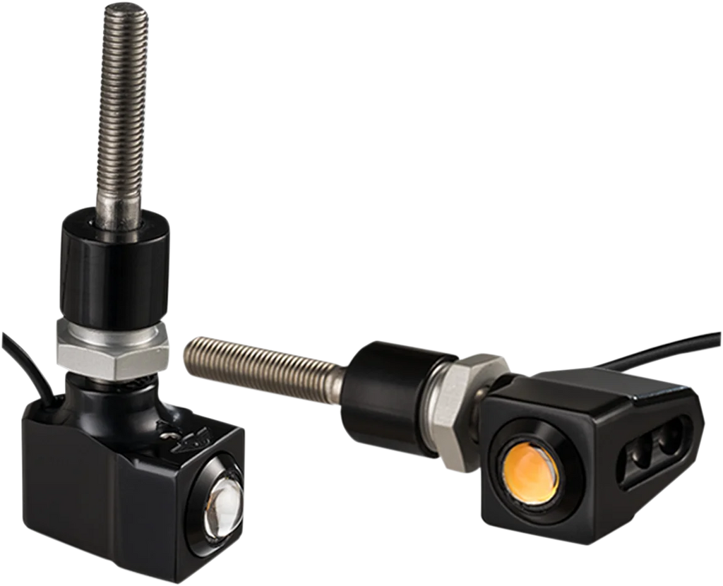 Joker Machine Rat Eye Mirror-Mount Turn Signals - Black/Amber 05-215B - Main Product View