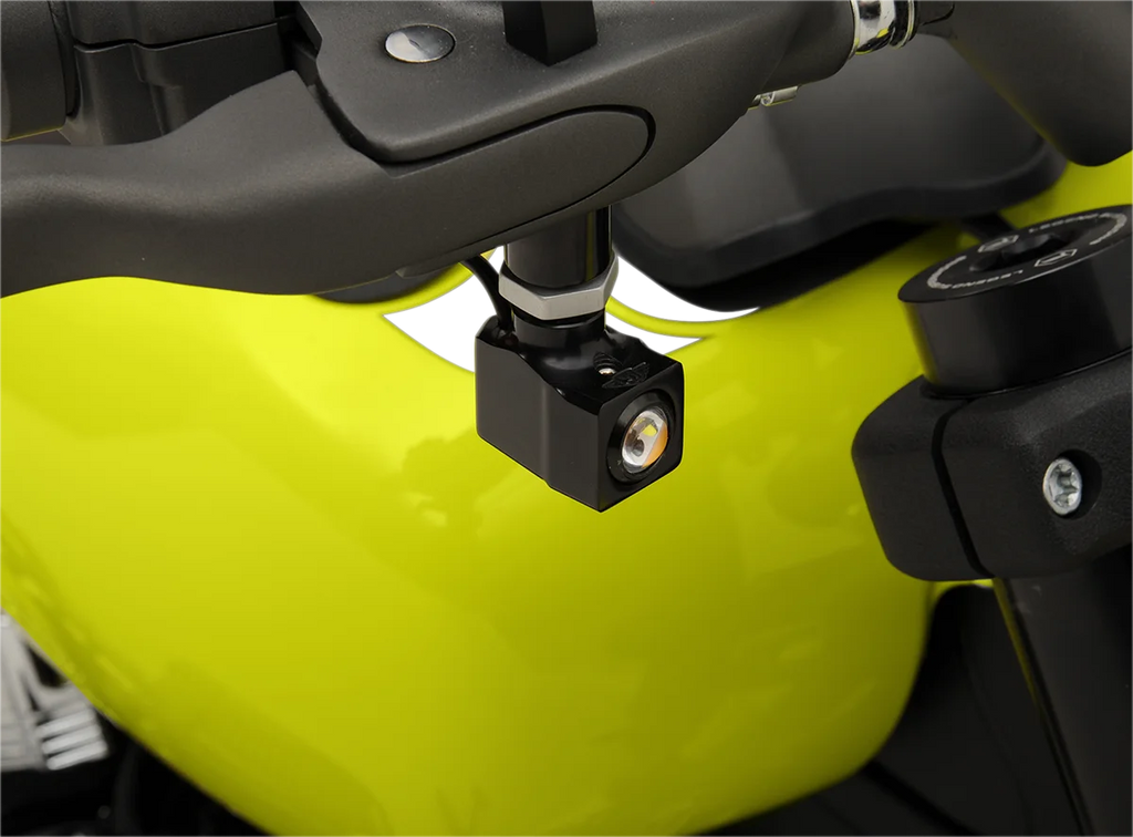 Joker Machine Rat Eye Mirror-Mount Turn Signals - Black/Amber 05-215B - Side View