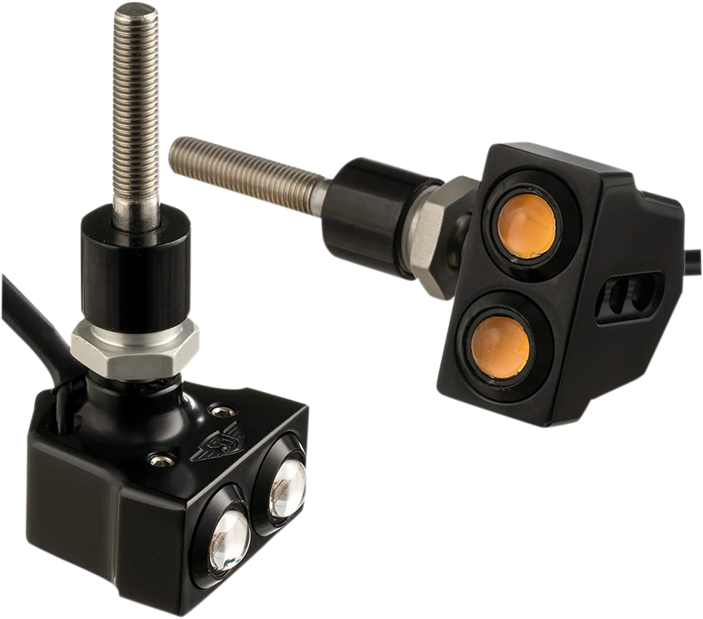 Joker Machine Rat Eye Mirror-Mount Turn Signals - Dual - Black 05-216B - Main Product View