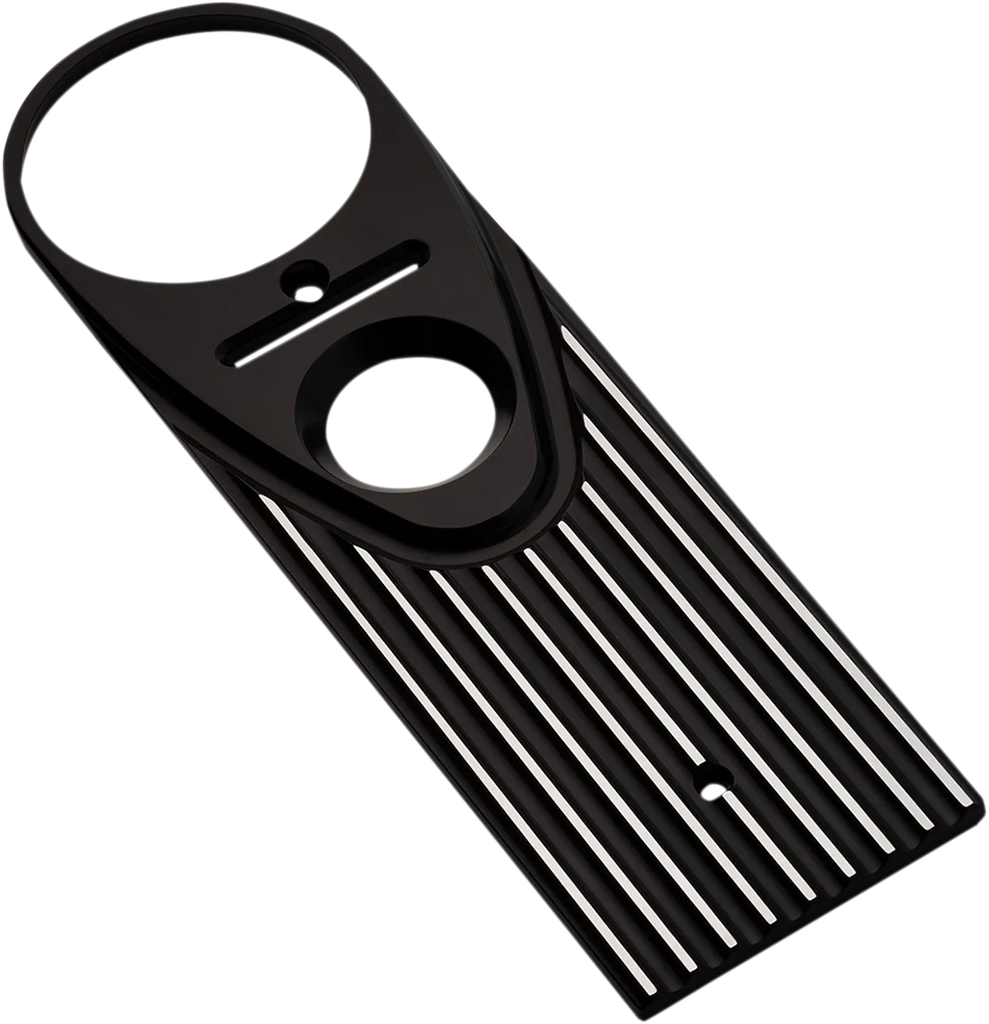 Joker Machine Road King Dash Panel - Finned - Black Anodized/Silver 04-20-2 - Main Product View