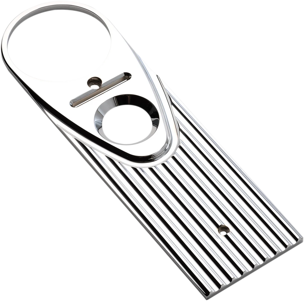 Joker Machine Road King Dash Panel - Finned - Black Anodized/Silver 04-20-2 - Side View