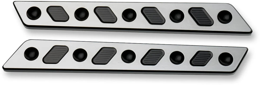 Joker Machine Saddlebag Latch Inserts - Black/Silver 04-501-2 - Side View