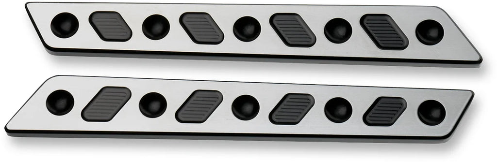 Joker Machine Saddlebag Latch Inserts - Black/Silver 04-501-2 - Side View