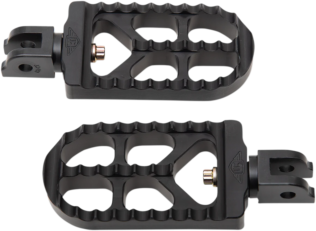 Joker Machine Serrated Footpegs - Black - Long 08-56-6B - Main Product View