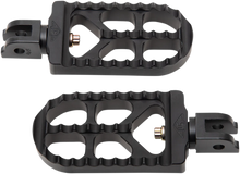 Load image into Gallery viewer, Joker Machine Serrated Footpegs - Black - Long 08-56-6B - Main Product View