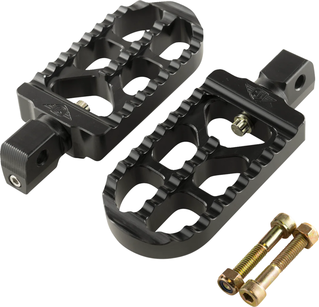 Joker Machine Serrated Footpegs - Black - Long 08-56-8B - Main Product View