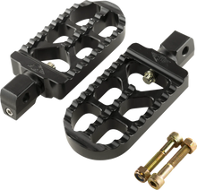 Load image into Gallery viewer, Joker Machine Serrated Footpegs - Black - Long 08-56-8B - Main Product View