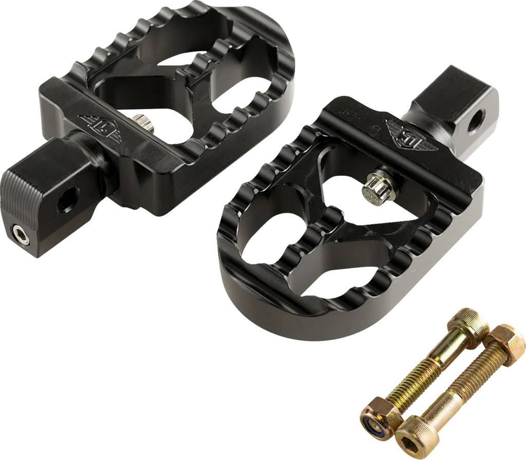 Joker Machine Serrated Footpegs - Black - Short 08-57-8B - Main Product View