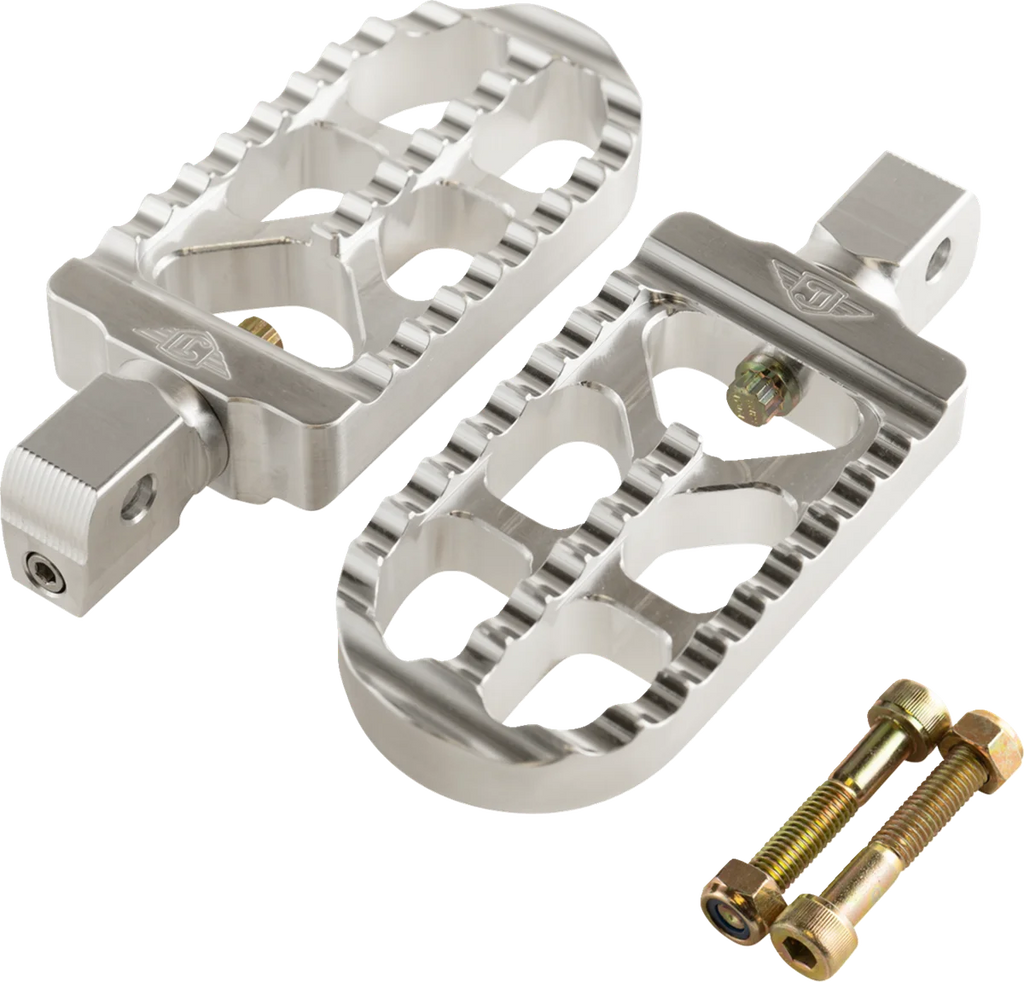 Joker Machine Serrated Footpegs - Silver- Long 08-56-8 - Main Product View