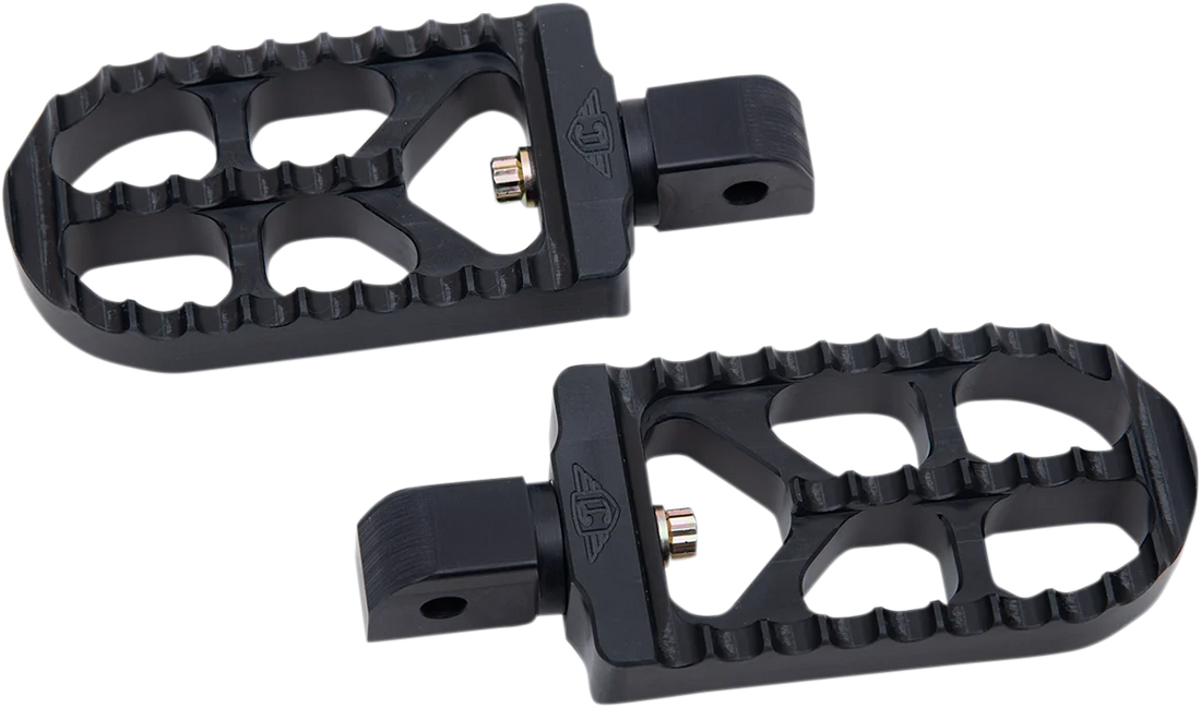 Joker Machine Serrated Footpegs - Silver- Long 08-56-8 - Side View