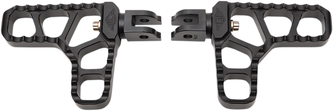 Joker Machine Serrated Heel Pegs - Black - Indian 08-62-8B - Installation View
