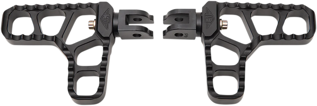 Joker Machine Serrated Heel Pegs - Black - Indian 08-62-8B - Installation View
