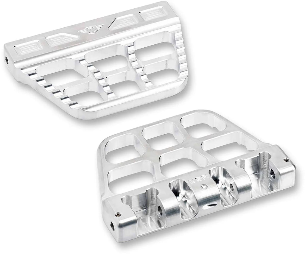 Joker Machine Serrated Passenger Floorboard - Black 08-645-1B - Side View