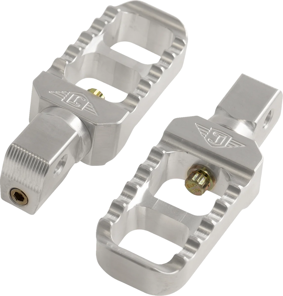 Joker Machine Serrated Stubby Footpegs - Silver - Indian 08-642-8 - Main Product View