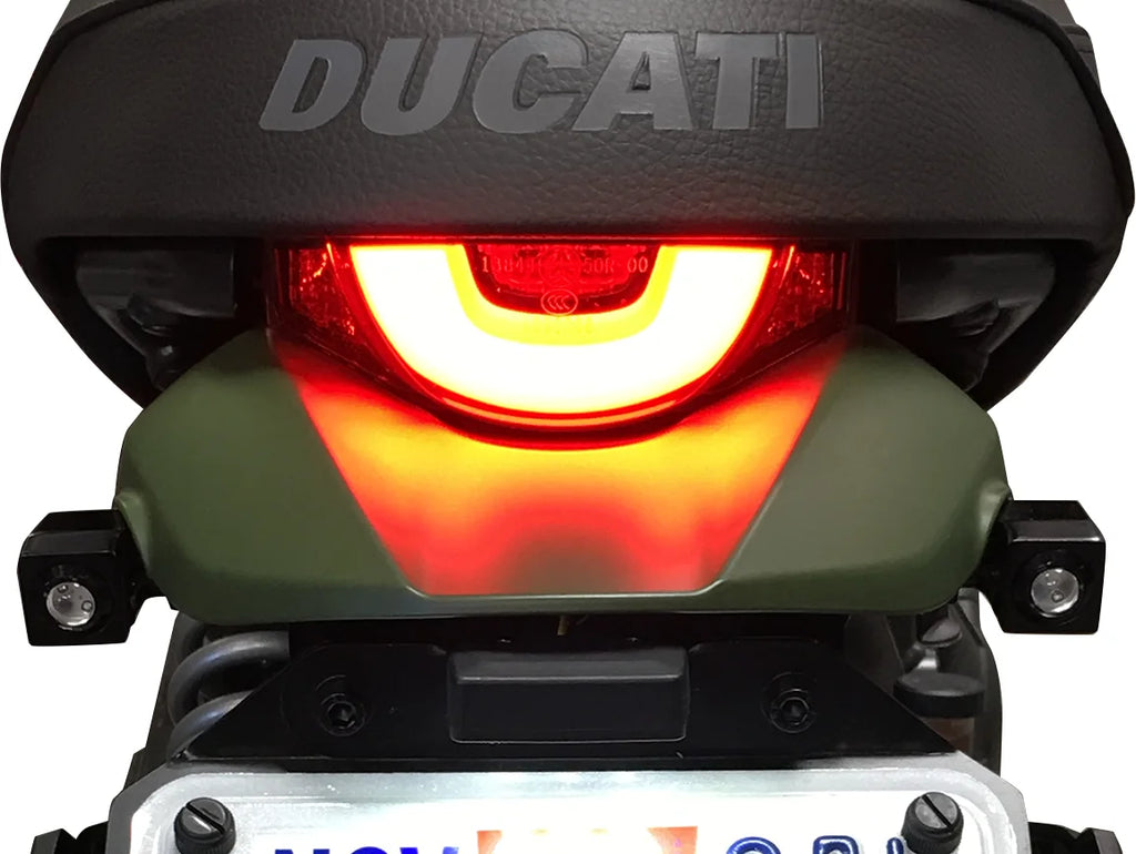 Joker Machine Side-mount LED Turn Signals - Black/Red 05-206-RB - Side View