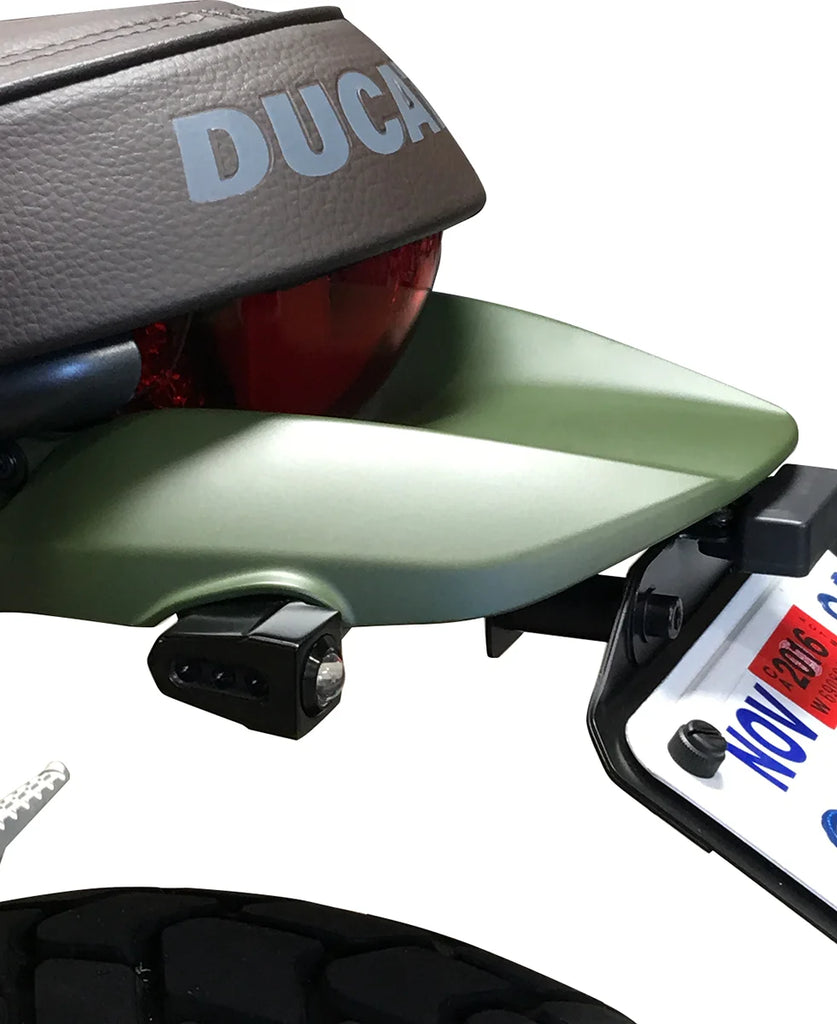 Joker Machine Side-mount LED Turn Signals - Black/Red 05-206-RB - Back View