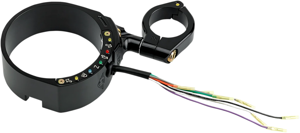 Joker Machine Speedometer Relocation Bracket with Easy Mount Clamp - Black Anodized