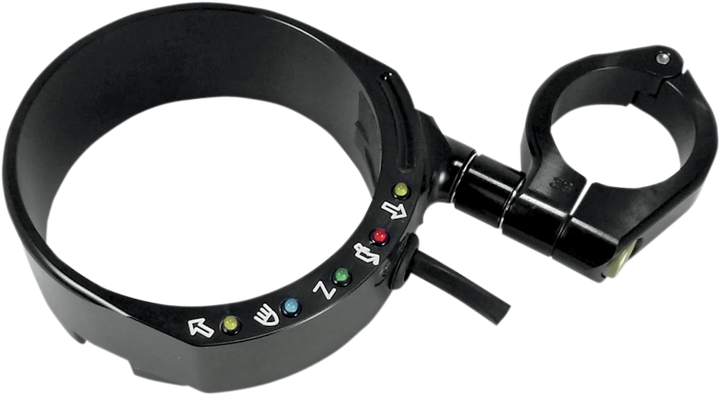 Joker Machine Speedometer Relocation Bracket with Easy Mount Clamp - Black Anodized - For 39 mm Fork 10-303B - Side View