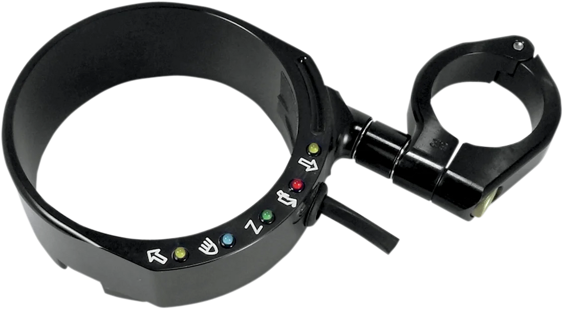 Joker Machine Speedometer Relocation Bracket with Easy Mount Clamp - Black Anodized - For 49 mm Fork 10-307B - Side View