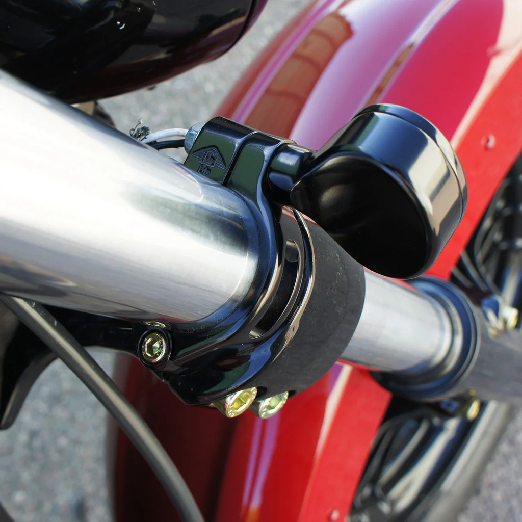 Joker Machine Speedometer Ring with Swivel Clamp - Black Anodized - For 39 mm Fork Tube 10-315B - Side View