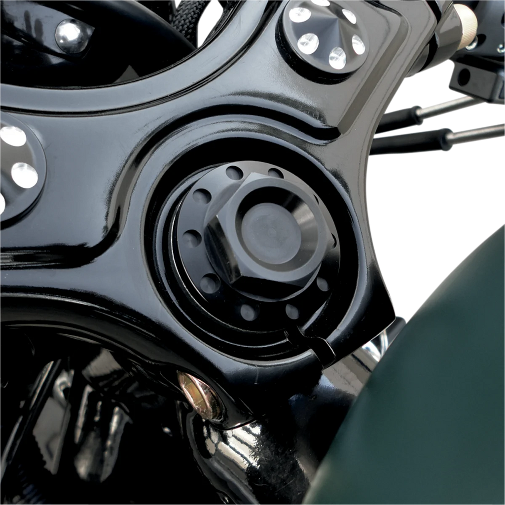 Joker Machine Steering Stem Bolt - Black Anodized - '99-'05 FXD | '88-'20 XL 10-011B - Side View