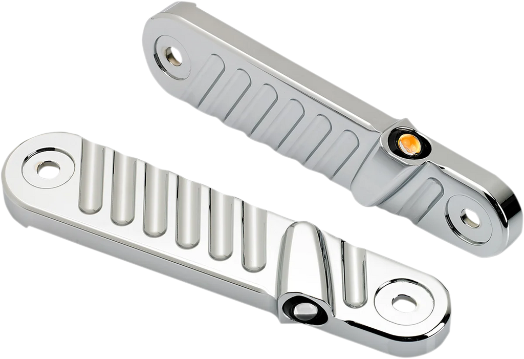 Joker Machine Streamliner Turn Signals - Finned - Chrome 05-210-3 - Main Product View