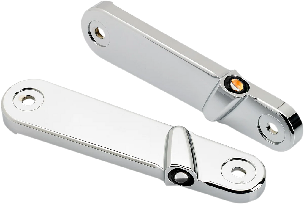 Joker Machine Streamliner Turn Signals - Finned - Chrome 05-210-3 - Side View