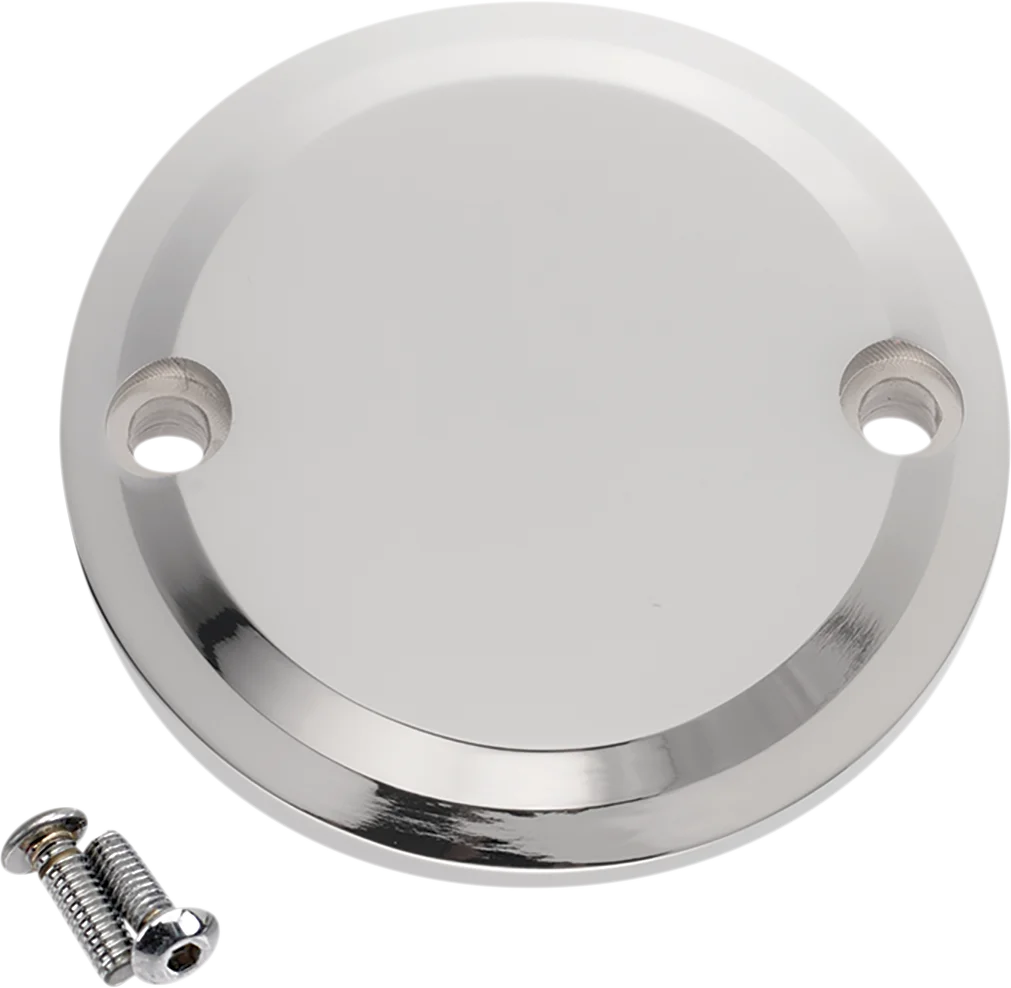 Joker Machine Timing Cover - Smooth - Chrome - M8 02-971-3 - Side View