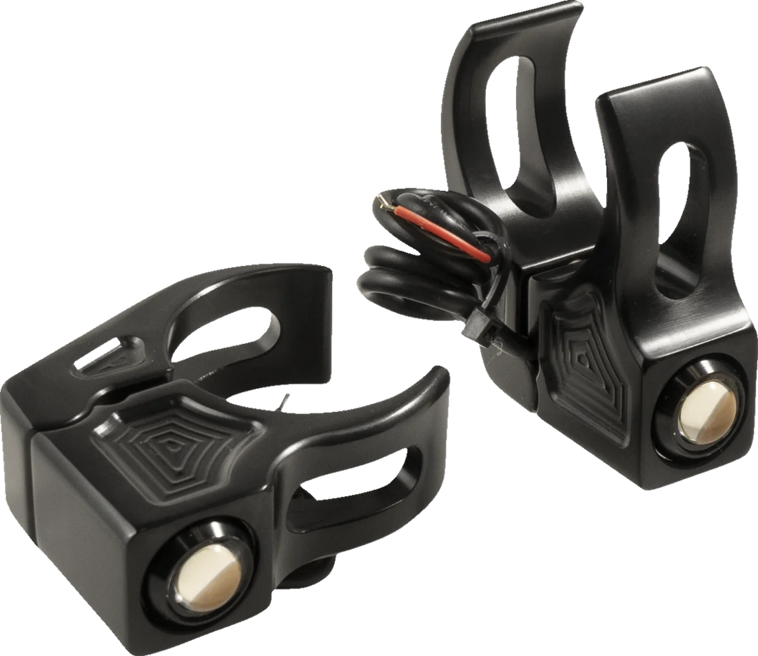 Joker Machine Turn Signal - 39 mm - Amber - Black 05-220-1 - Back View