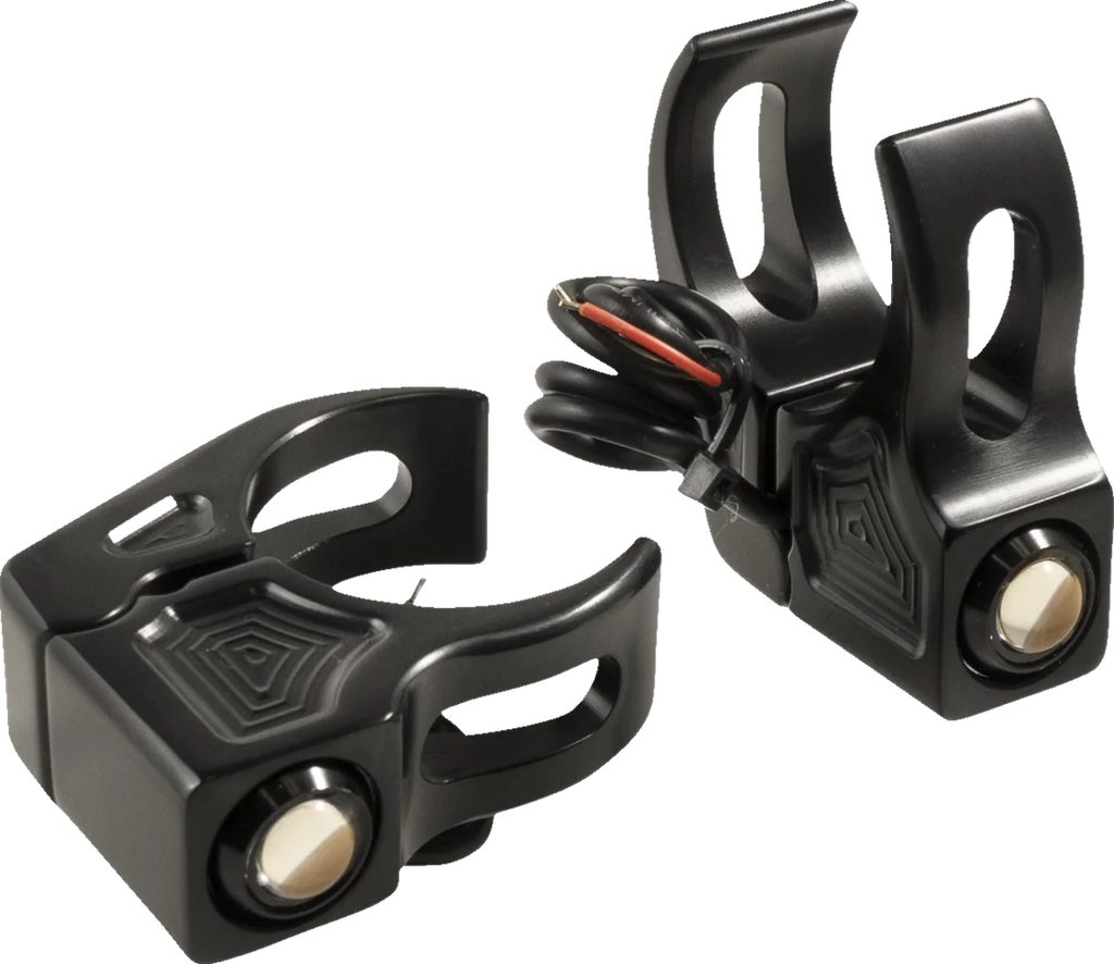 Joker Machine Turn Signal - 39 mm - Amber - Black 05-220-1 - Back View