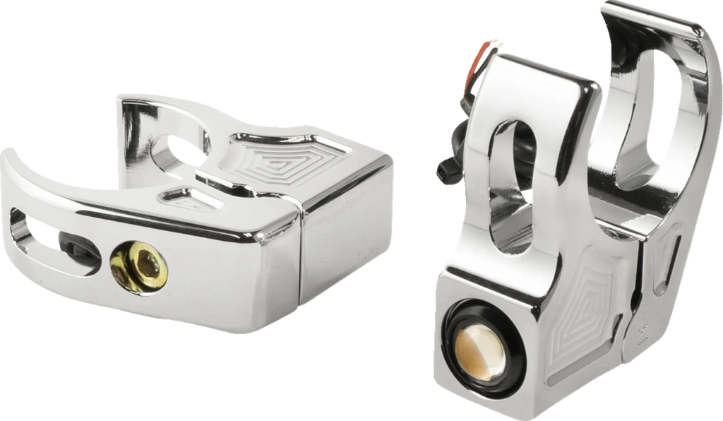 Joker Machine Turn Signal - 39 mm - Amber - Chrome 05-220-3 - Side View